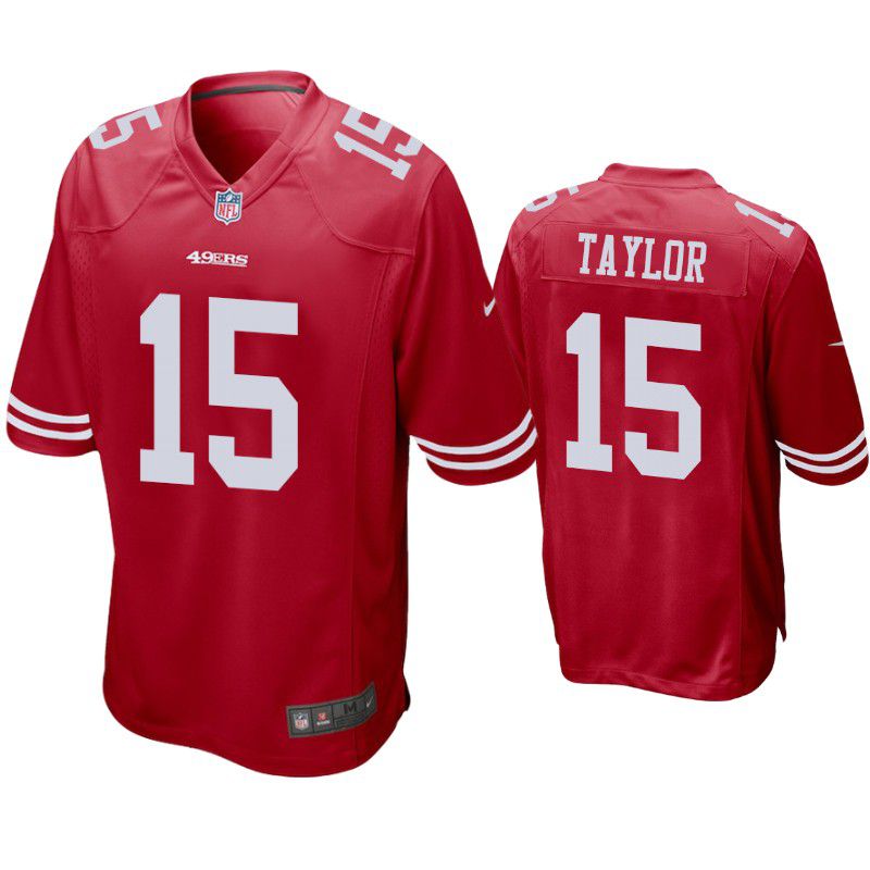Men San Francisco 49ers #15 Trent Taylor Nike Scarlet Game Player NFL Jersey